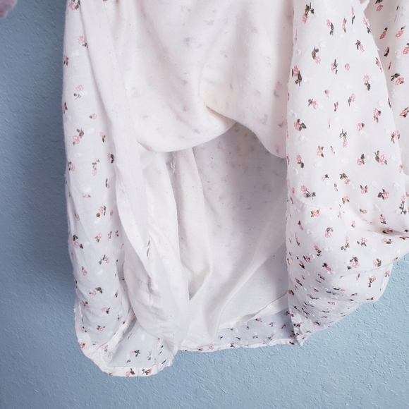 Billabong Cream And Pink Ditzy Floral Off Shoulder Dress - Picture 7 of 9